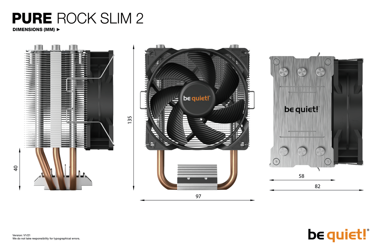 Be Quiet PURE Rock Slim 2 Ventilateur processeur - Mediaself